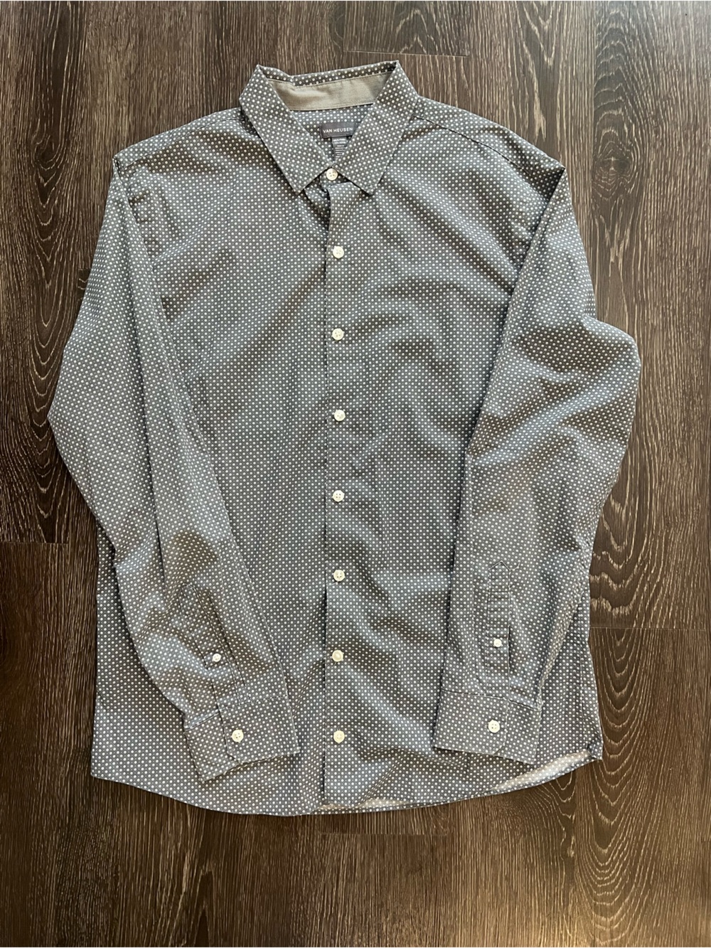 Van Heusen Charcoal Dot Button-Front Shirt